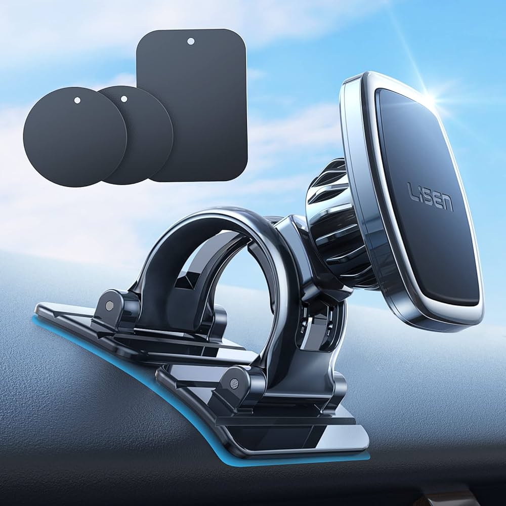 Strong Magnetic Car Phone Holder – 360° Rotation & One-Hand Use